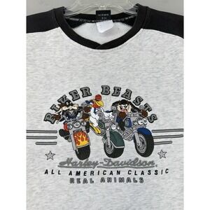 Vtg Harley Davidson x Taz Sweater Pullover Large Biker Beasts Embroidered Y2K